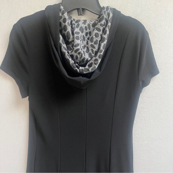 Joseph Ribkoff Leopard Print Hooded Stretch Drop Waist Midi Dress Size 6 - Picture 5 of 11